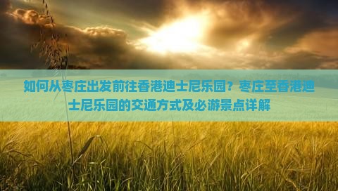 如何从枣庄出发前往香港迪士尼乐园？枣庄至香港迪士尼乐园的交通方式及必游景点详解