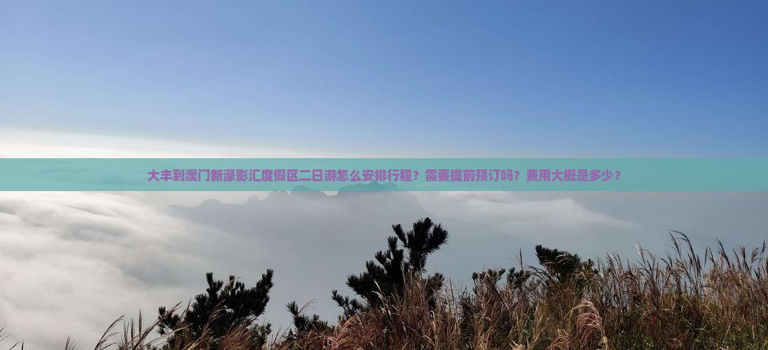 大丰到澳门新濠影汇度假区二日游怎么安排行程？需要提前预订吗？费用大概是多少？