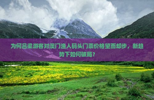 为何吕梁游客对澳门渔人码头门票价格望而却步，新趋势下如何破局？