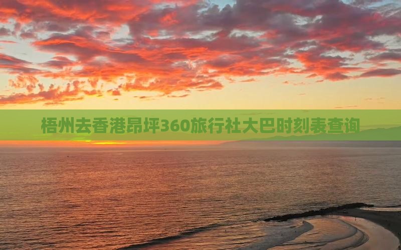 梧州去香港昂坪360旅行社大巴时刻表查询