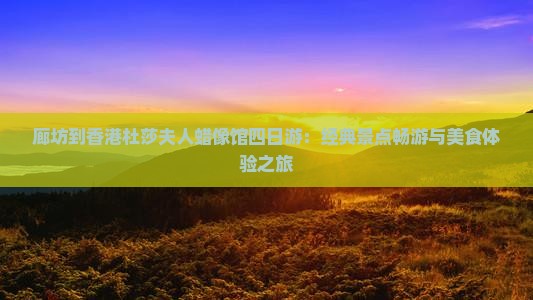 廊坊到香港杜莎夫人蜡像馆四日游：经典景点畅游与美食体验之旅