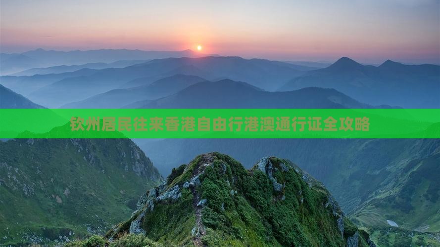 钦州居民往来香港自由行港澳通行证全攻略