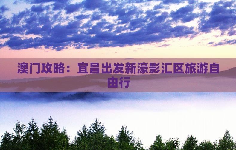 澳门攻略：宜昌出发新濠影汇区旅游自由行