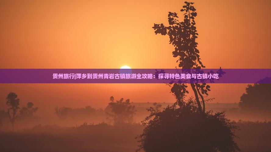 贵州旅行|萍乡到贵州青岩古镇旅游全攻略：探寻特色美食与古镇小吃