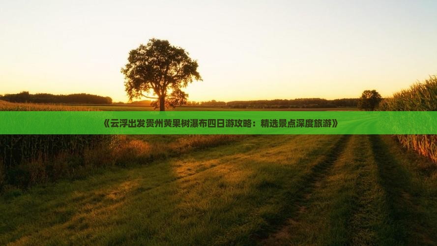 《云浮出发贵州黄果树瀑布四日游攻略：精选景点深度旅游》