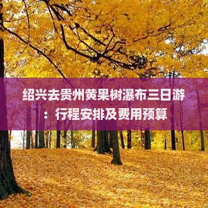 绍兴去贵州黄果树瀑布三日游：行程安排及费用预算