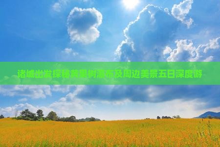诸城出发探秘黄果树瀑布及周边美景五日深度游