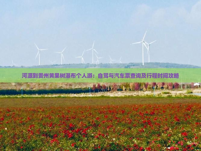 河源到贵州黄果树瀑布个人游：自驾与汽车票查询及行程时间攻略