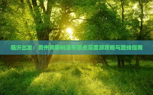临沂出发：贵州黄果树瀑布景点深度游攻略与路线指南
