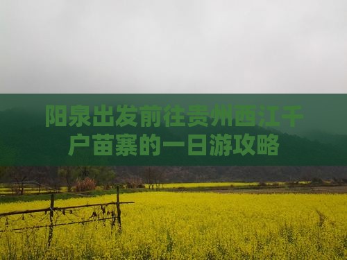 阳泉出发前往贵州西江千户苗寨的一日游攻略