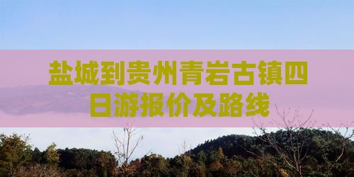 盐城到贵州青岩古镇四日游