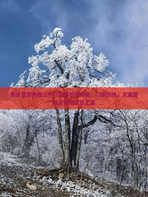 商洛至贵州西江千户苗寨旅游攻略：门票价格、交通路线及实用信息汇总