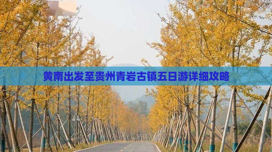 黄南出发至贵州青岩古镇五日游详细攻略