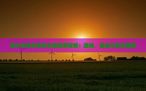 衡水去贵州青岩古镇旅游攻略：路线、美食与景点推荐