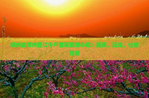 柳州去贵州西江千户苗寨旅游小吃：距离、玩法、住宿指南