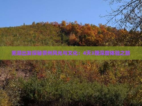 芜湖出发探秘贵州风光与文化：4天3晚深度体验之旅