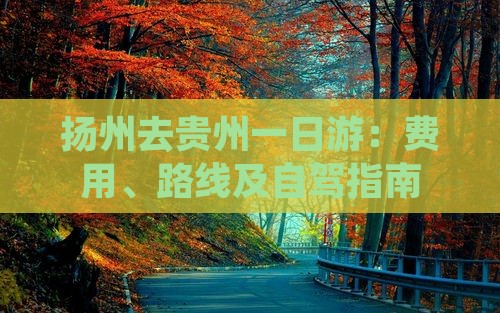 扬州去贵州一日游：费用、路线及自驾指南