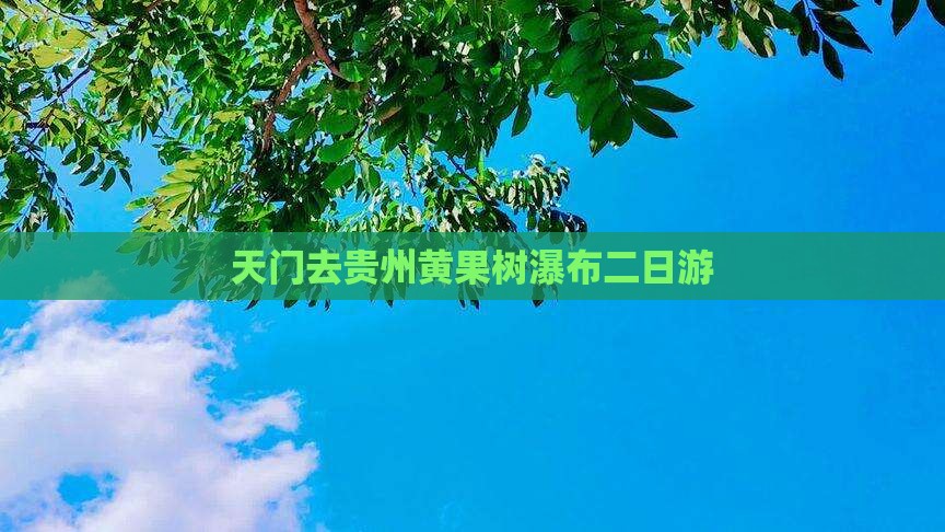 天门去贵州黄果树瀑布二日游