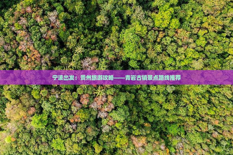 宁波出发：贵州旅游攻略——青岩古镇景点路线推荐
