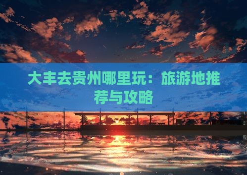 大丰去贵州哪里玩：旅游地推荐与攻略