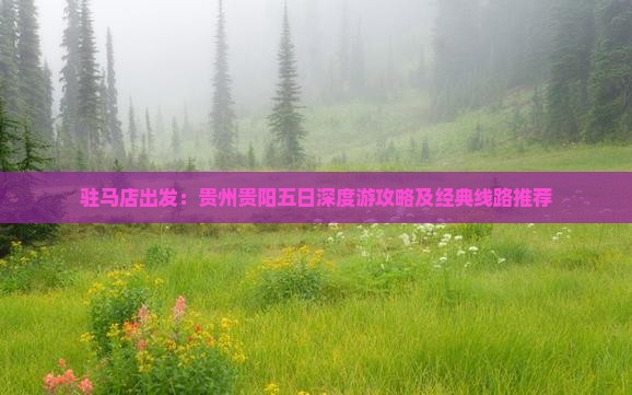 驻马店出发：贵州贵阳五日深度游攻略及经典线路推荐