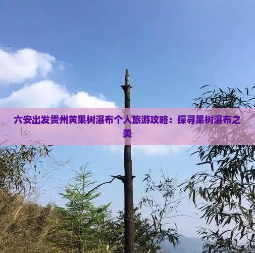 六安出发贵州黄果树瀑布个人旅游攻略：探寻果树瀑布之美