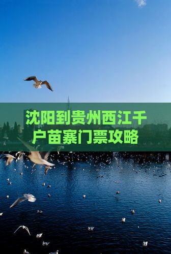 沈阳到贵州西江千户苗寨门票攻略