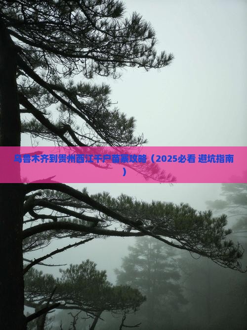 乌鲁木齐到贵州西江千户苗寨攻略
