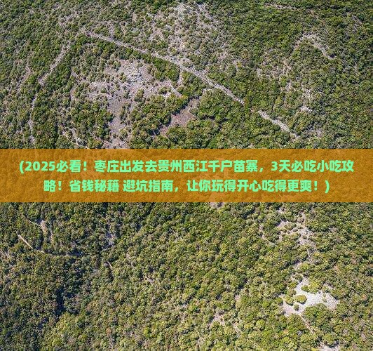 枣庄到贵州西江千户苗寨旅游小吃