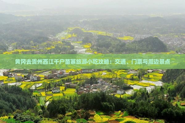 黄冈去贵州西江千户苗寨旅游小吃攻略：交通、门票与周边景点
