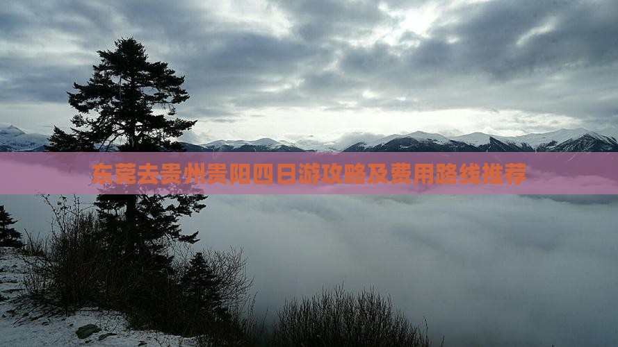 东莞去贵州贵阳四日游攻略及费用路线推荐