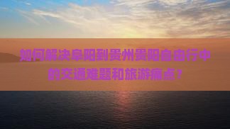 如何解决阜阳到贵州贵阳自由行中的交通难题和旅游痛点？