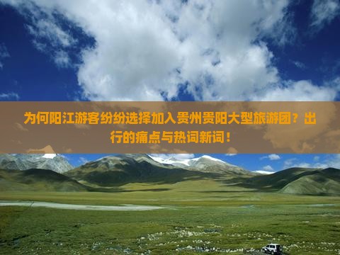 为何阳江游客纷纷选择加入贵州贵阳大型旅游团？出行的痛点与热词新词！