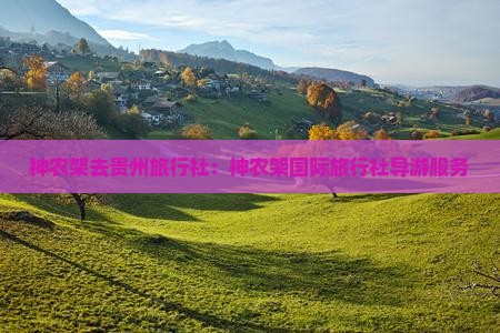 神农架去贵州旅行社：神农架国际旅行社导游服务