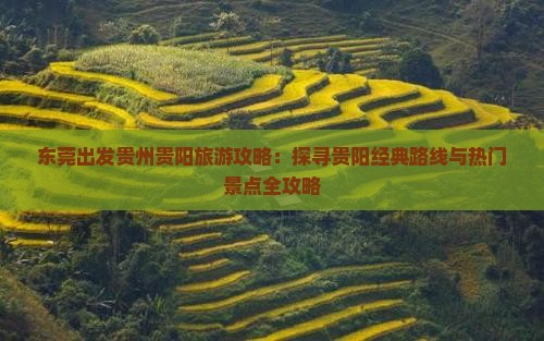 东莞出发贵州贵阳旅游攻略：探寻贵阳经典路线与热门景点全攻略