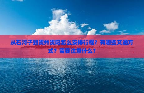 从石河子到贵州贵阳怎么安排行程？有哪些交通方式？需要注意什么？