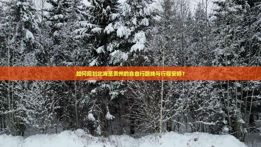 如何规划北海至贵州的自由行路线与行程安排？