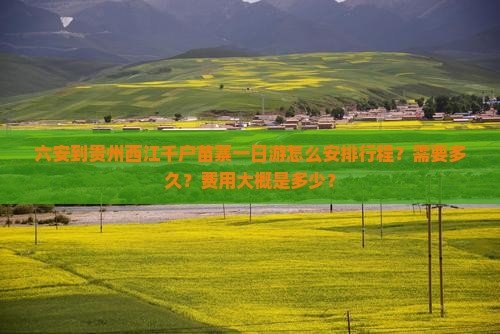 六安到贵州西江千户苗寨一日游怎么安排行程？需要多久？费用大概是多少？