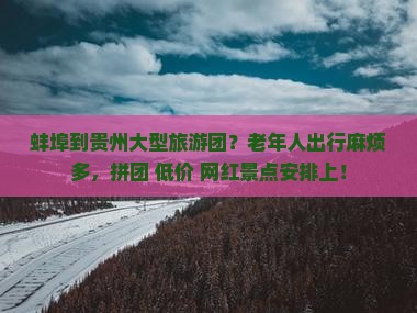 蚌埠到贵州大型旅游团？老年人出行麻烦多，拼团+低价+网红景点安排上！