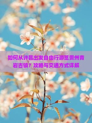 如何从许昌出发自由行游览贵州青岩古镇？攻略与交通方式详解