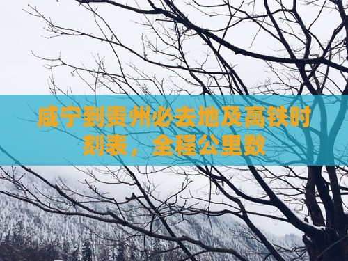 咸宁到贵州必去地及高铁时刻表，全程公里数