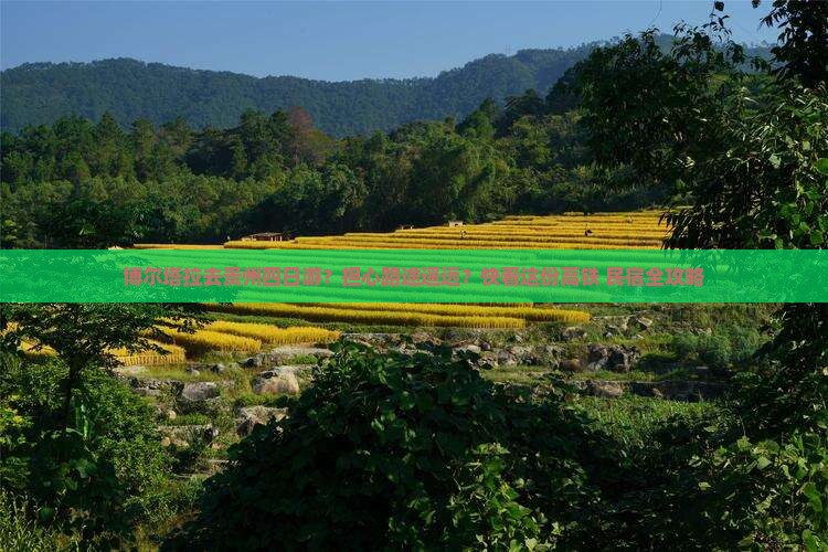 博尔塔拉去贵州四日游？担心路途遥远？快看这份高铁+民宿全攻略