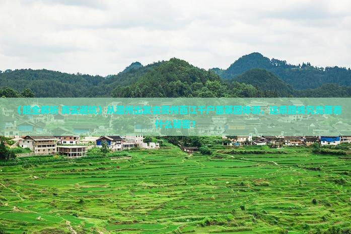 温州到贵州西江千户苗寨团体旅游