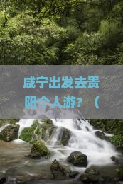 咸宁到贵州贵阳个人游