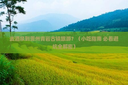 酒泉去贵州青岩古镇旅游小吃
