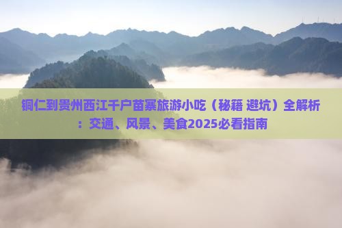 铜仁到贵州西江千户苗寨旅游小吃