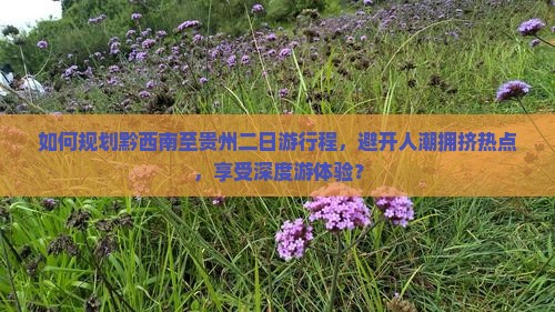 如何规划黔西南至贵州二日游行程，避开人潮拥挤热点，享受深度游体验？