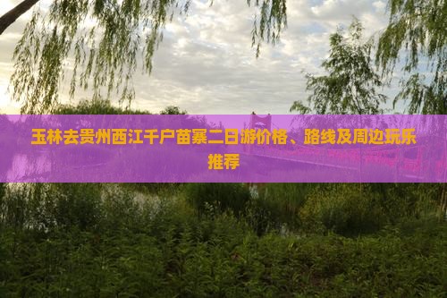玉林去贵州西江千户苗寨二日游价格、路线及周边玩乐推荐
