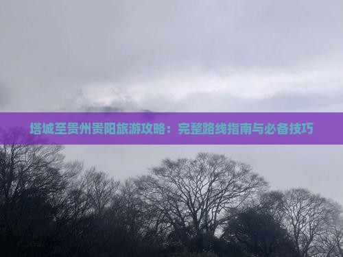 塔城至贵州贵阳旅游攻略：完整路线指南与必备技巧