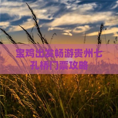 宝鸡出发畅游贵州七孔桥门票攻略